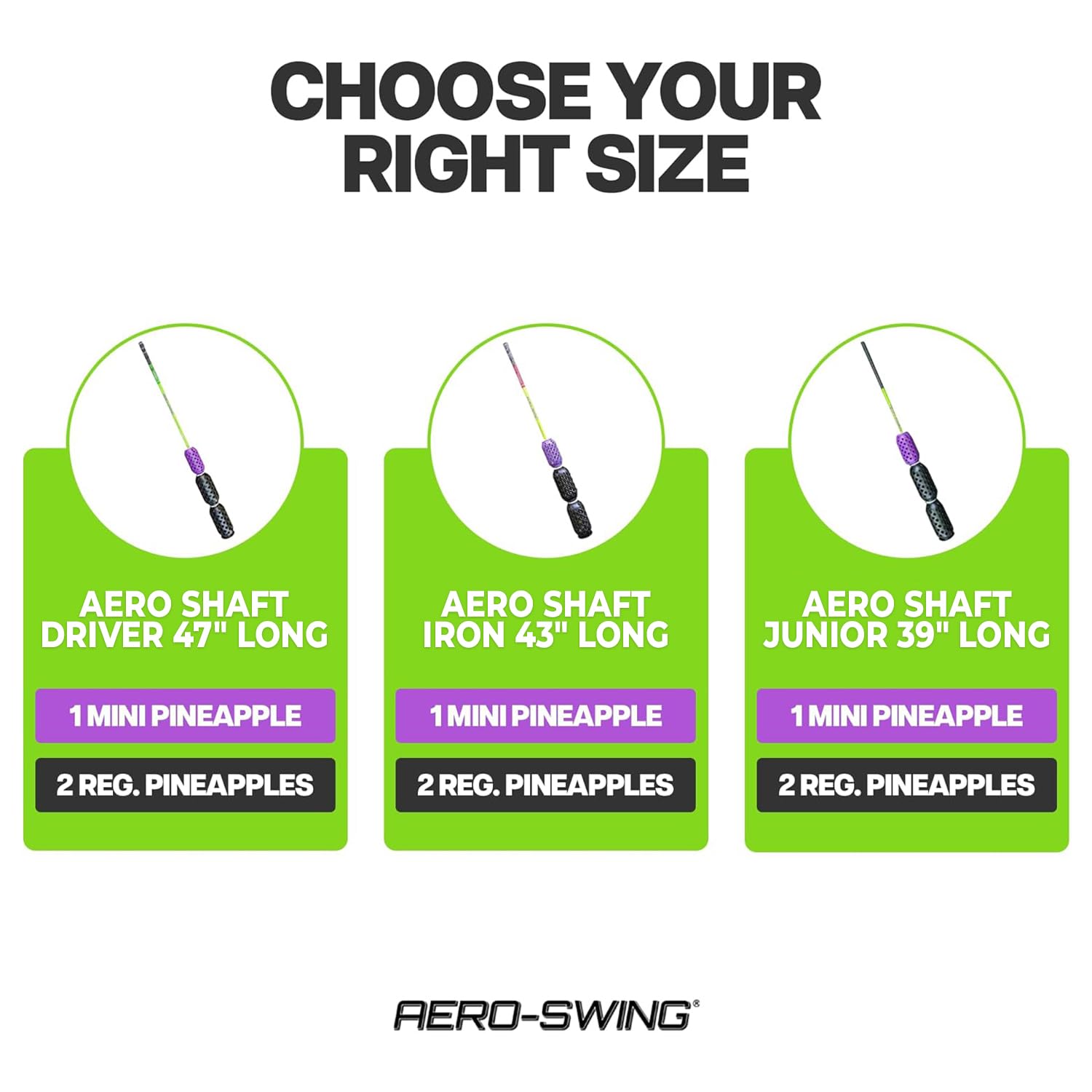 Aero-Swing Golf Swing Speed Trainer Aid And Golf Swing Speed Stick Shaft 39 Inches, Golf Swing Speed Training Practice Equipment