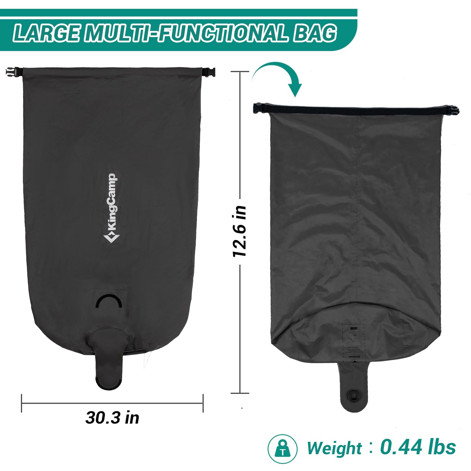 Kingcamp Air Pump Sack, Roll Top Compression Pump Bag For Inflation Sleeping Mats, Ultralight Pump Sack For Camping Foam Sleepin