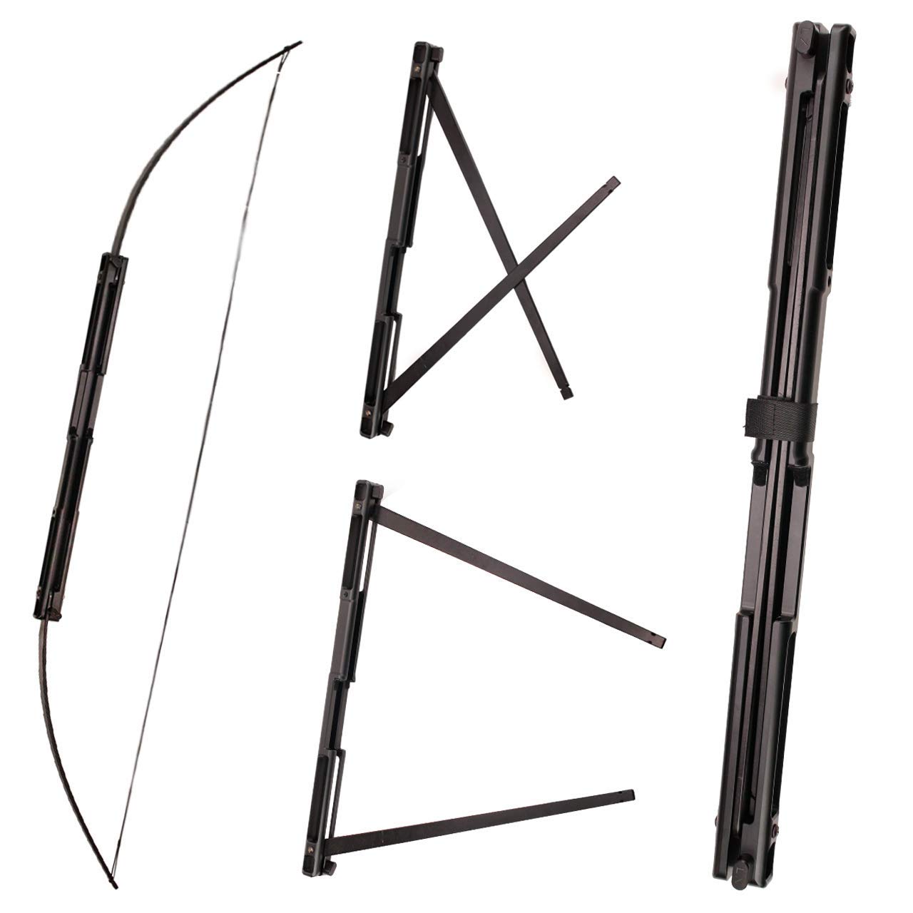 Sinoart 59 Folding Bow Black Alloy Archery Bow Right Hand For Hunting Or Target (55Lbs)