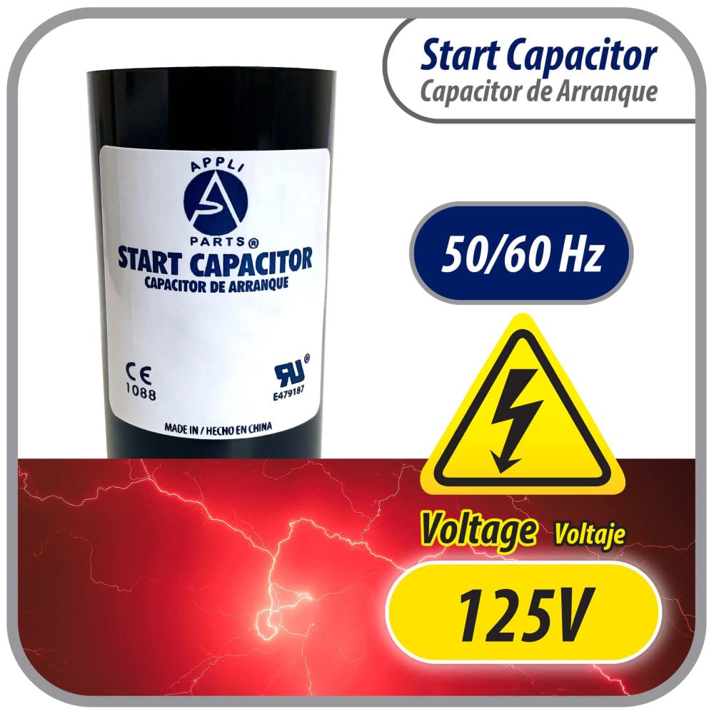 Appli Parts Motor Start Capacitor 200-240 Mfd (Microfarads) Uf 110-125 Vac Universal Fit For Electric Motor Applications 1-716 I
