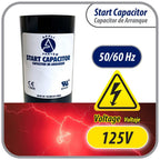 Appli Parts Motor Start Capacitor 200-240 Mfd (Microfarads) Uf 110-125 Vac Universal Fit For Electric Motor Applications 1-716 I