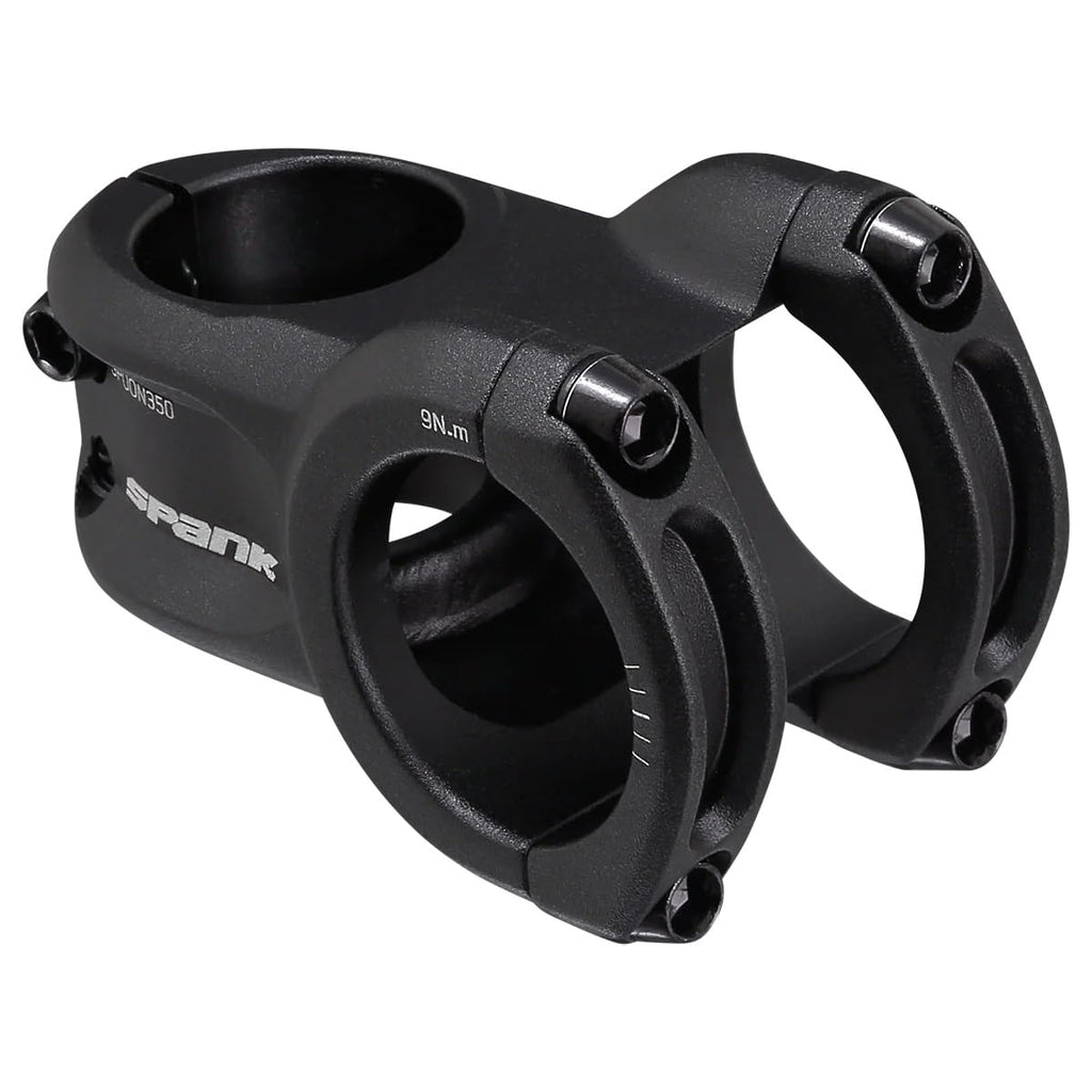 Spank Spoon 350 Stem,Black,45Mm Chamfered Bar Clamp, Ultra-Short Stack Height, Bicycle Stem, Ideal For Astm 5, All Mountain, End