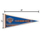Rico Industries Nba Basketball New York Knicks Personalized - Custom 12'' X 30'' Soft Felt Pennant - Ez To Hang