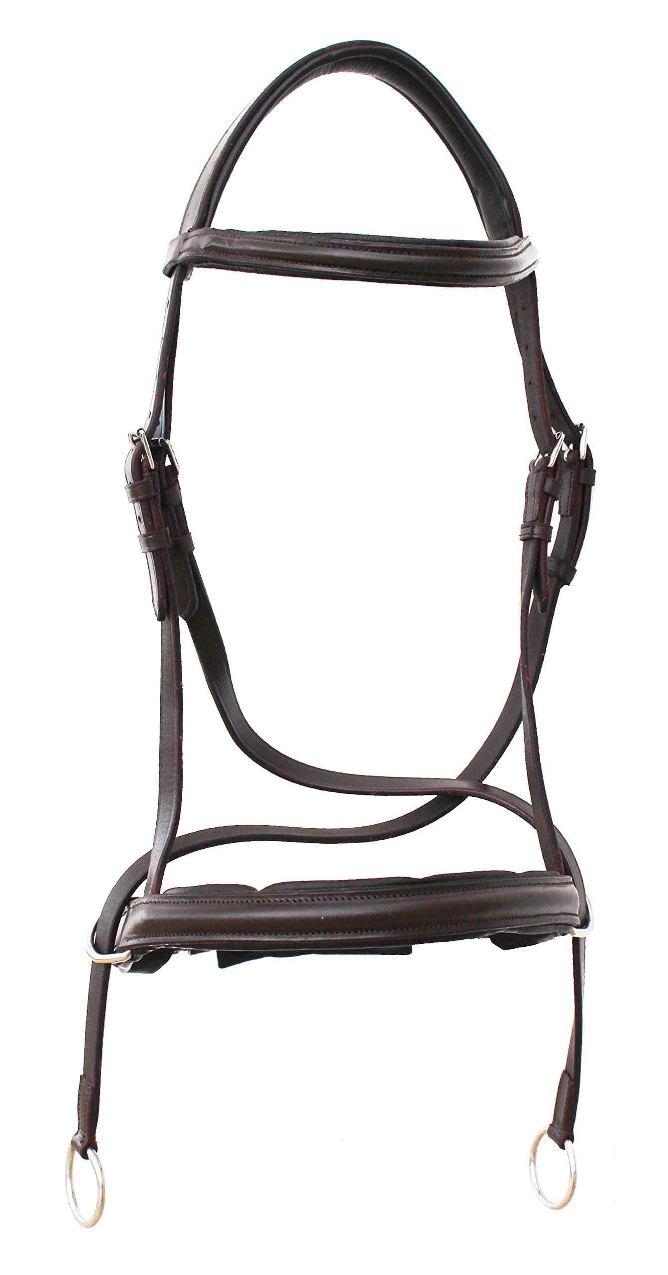 Challenger Horse English Brown Leather Padded Bitless Training Bridle Reins 805Eb08Br