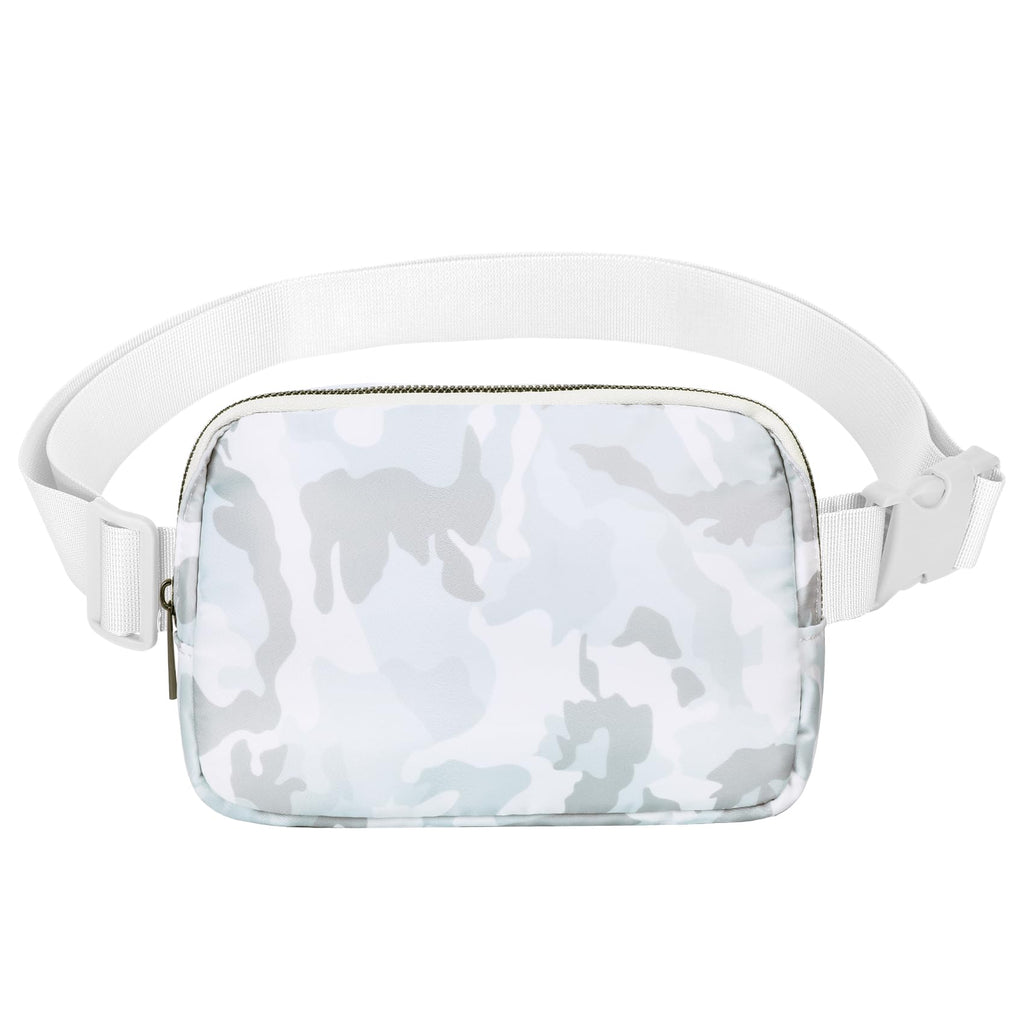 Vorolo Fanny Pack Christmas Gift For Women And Men Crossbody Bag Belt Bag Bum Bag With Adjustable Strap For Sportscamo White