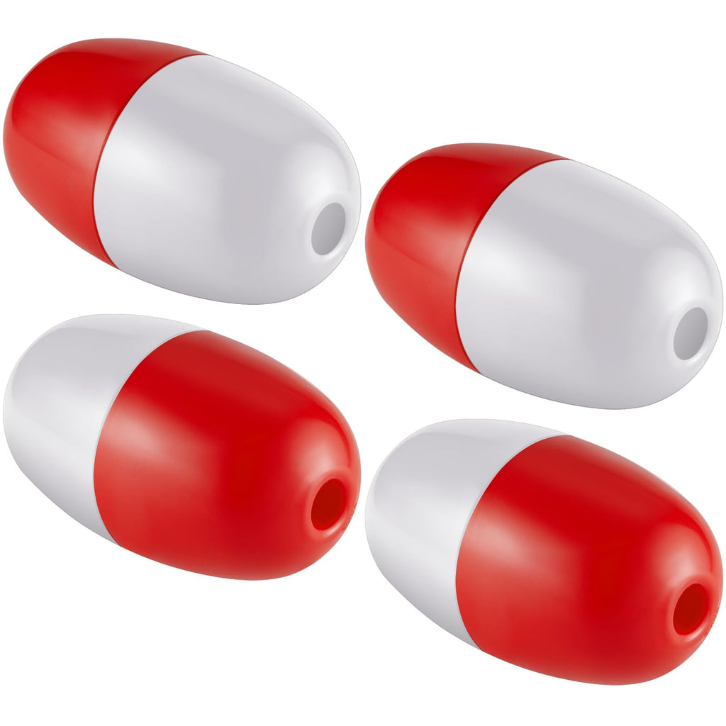 Lewtemi 4 Pcs Buoys Floats Rope Floats Marine, 4.72'' X 2.75'', 3/5'' Hole Deep Water Fishing Marker Buoys Bulk For Boats Swimmi