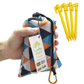 Hzjoyue Foldable Beach Blanket (71'' X 55'') -Compact, Lightweight Sandproof Pocket Blanket Best Mat For The Beach, Hiking, Camp
