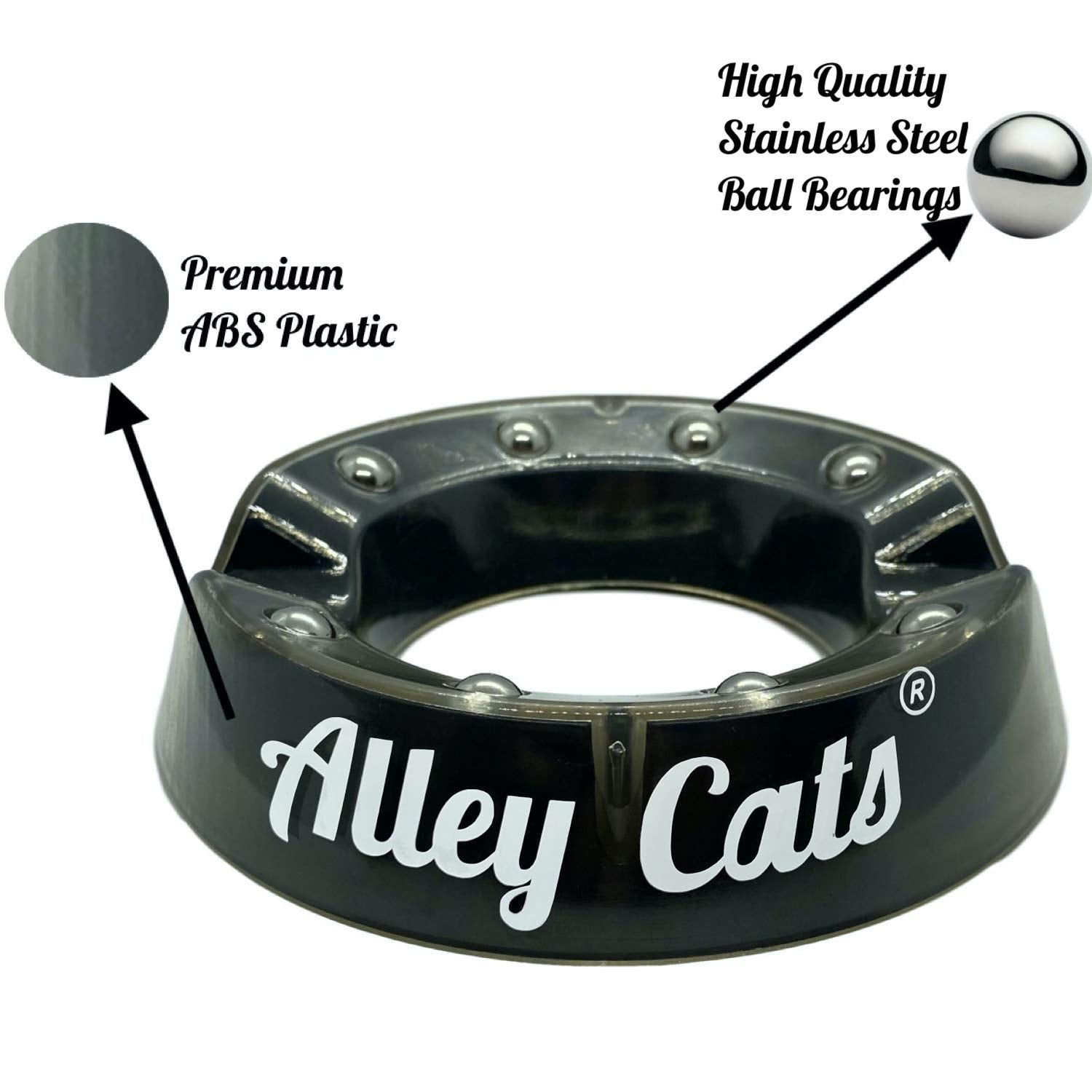 Alley Cats Bowling Ball Cup Stand With Ball Bearing Spinner Holder | Cleaner Mount For Bowling Balls & Accessories | Compatible