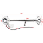 Amarine Made 12V Marine Boat Horn 115Db Stainless Steel Single Trumpet Horn For Ship Truck Rv Trailer, Low Tone, 16-1/8''