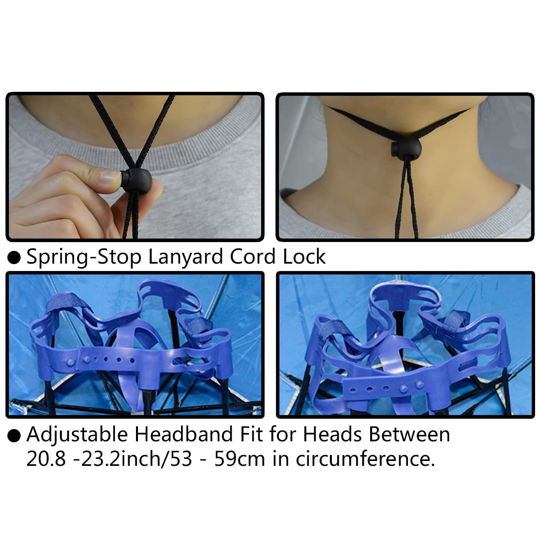 New-Vi Fishing Umbrella Hat Folding Sun Rain Cap Adjustable Multifunction Outdoor Headwear (Blue (Upgraded))