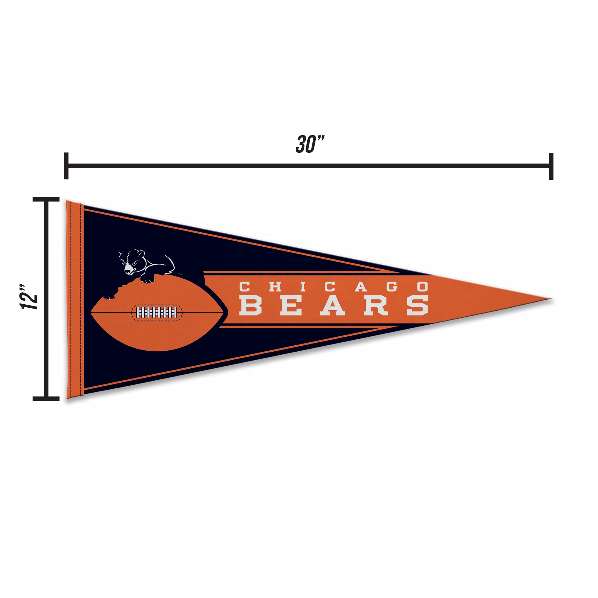 Rico Industries Nfl Football Chicago Bears Retro 12'' X 30'' Felt Wall D  Cor Pennant - Great For Home/Bed Room/Man Cave D  Cor