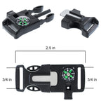 West Coast Paracord Emergency Whistle Buckle With Flint Scraper Compass And Fire Starter For Outdoor Camping Hiking Paracord Bra