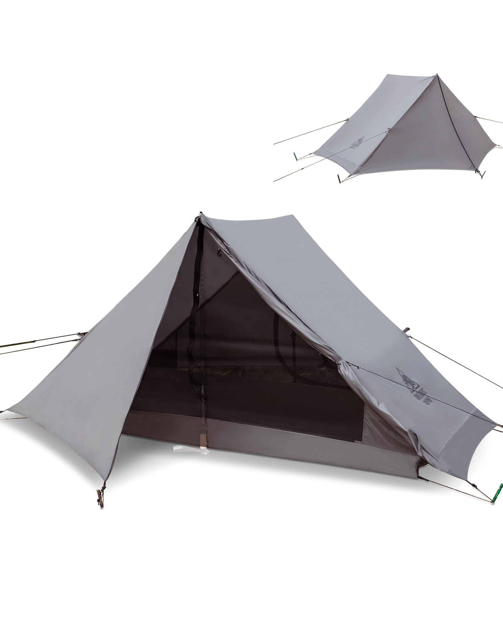 Backpacking Tent, 2 Person Tent Waterproof Windproof Compact, 20D SIL-Coated Nylon, Single Layer, Ultralight 3 Season Tent for C