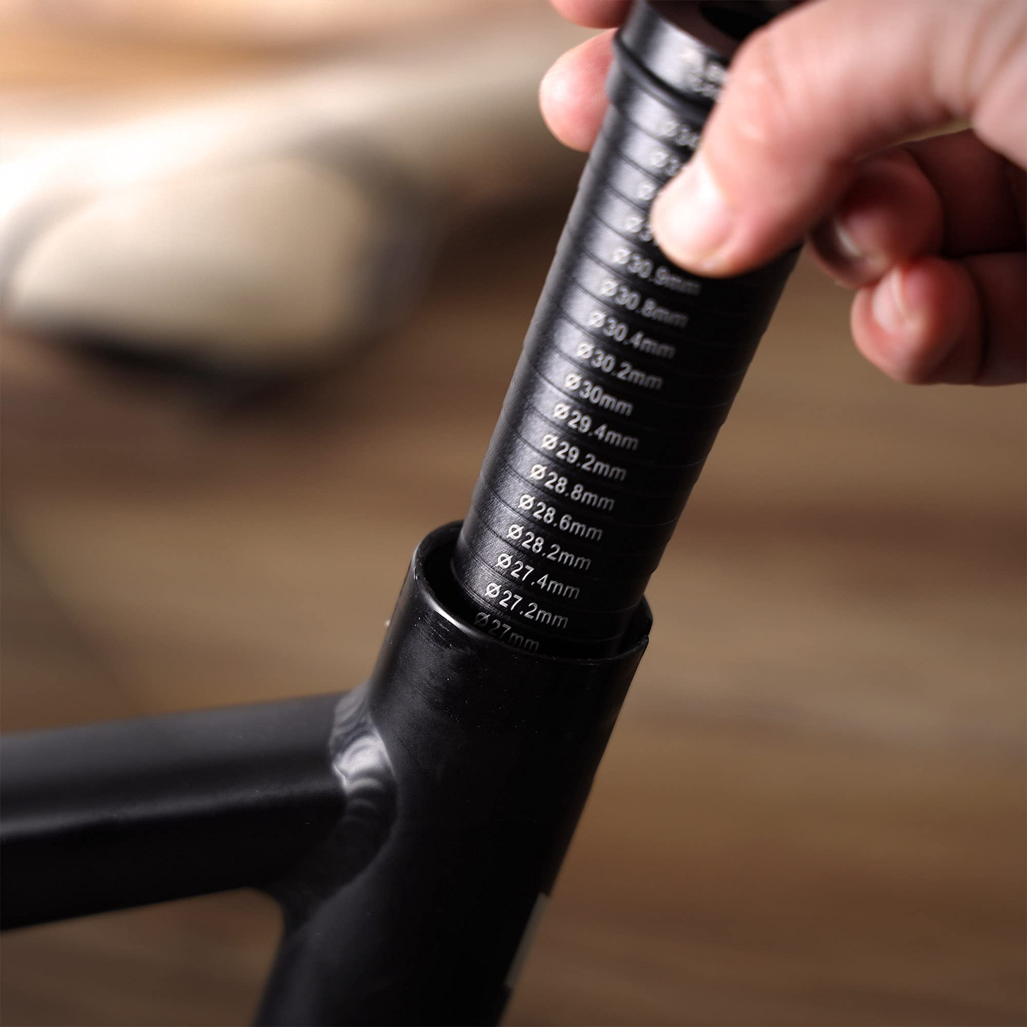 Bikehand Bike Bicycle Aluminum Seat Tube Seatpost Size - Measurement Sizing Gauge - Quick Measuring Sizer Tool - 25Mm To 34.9Mm
