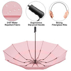 G4Free 54 Inch Large Golf Umbrella Compact Automatic Open Close (Pink)