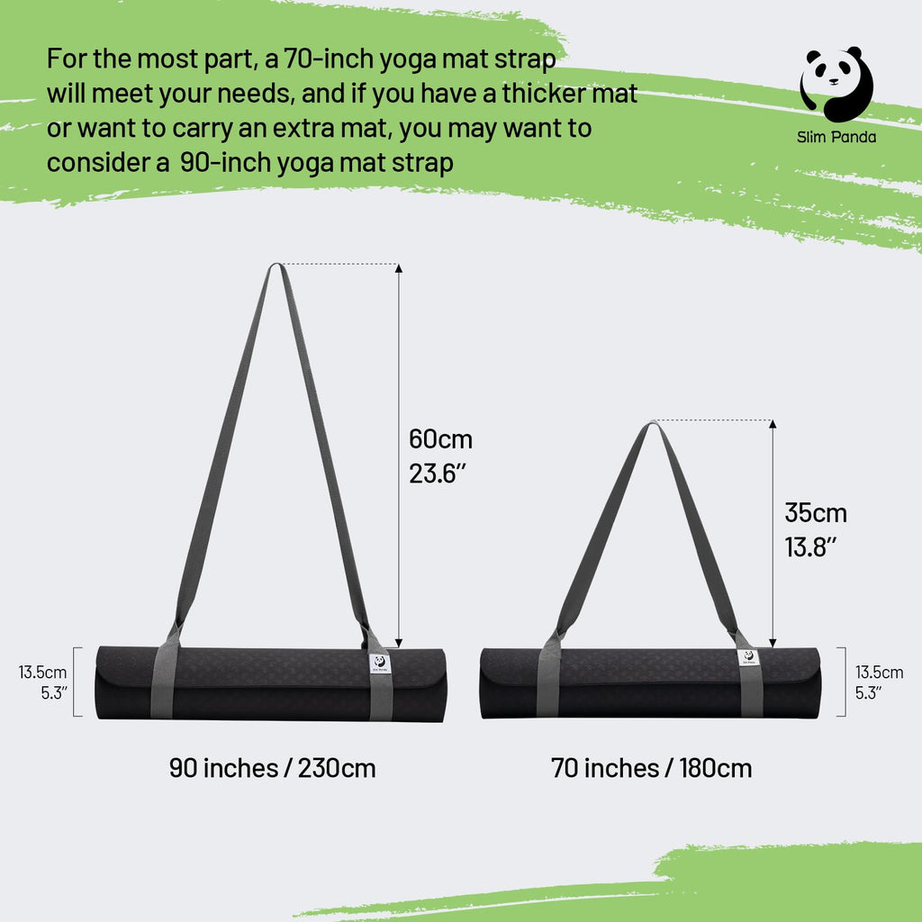 Slim Panda Yoga Mat Straps For Carrying,Adjustable Yoga Mat Carrier, Yoga Mat Sling(Yoga Mat Not Included)(Dark Grey 2.3M)