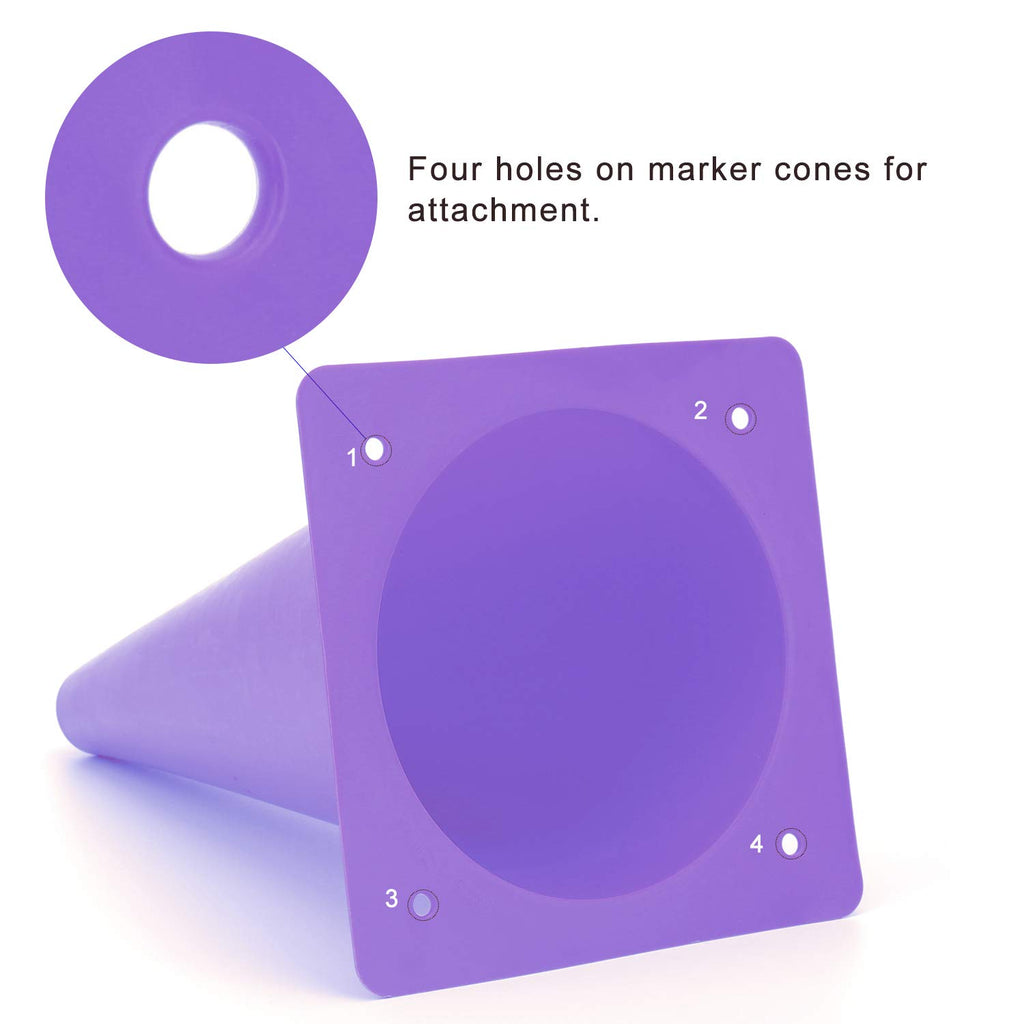 12 Inch Purple Traffic Training Cones, Plastic Safety Parking Cones, Agility Field Marker Cones For Soccer Basketball Football D