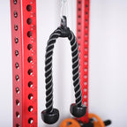 Tricep Rope 27 & 35 Inches 2 Colors Fitness Attachment Cable Machine Pulldown Heavy Duty Coated Nylon Rope With Solid Rubber End