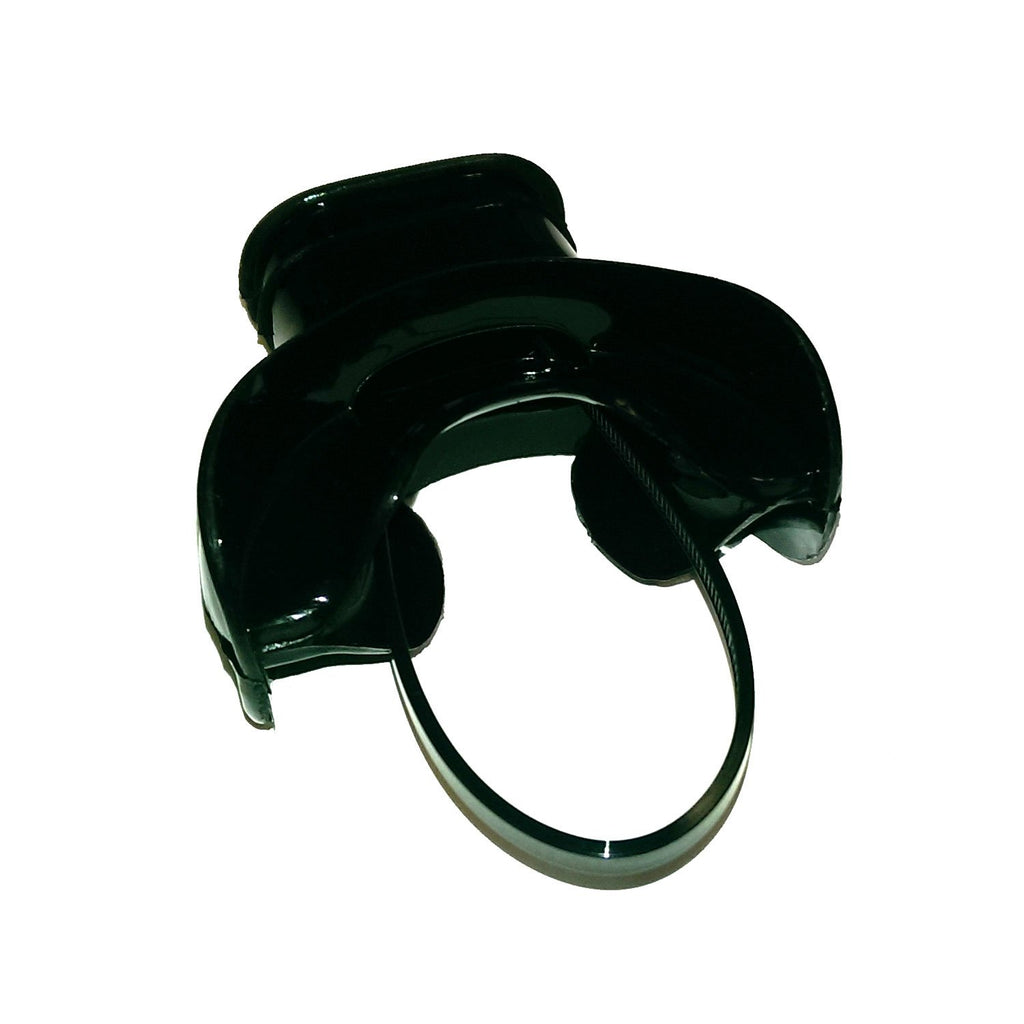 Trident Comfort Bite Mouth Piece With Roof Of Mouth Bridge And Rolled Edges (Black)