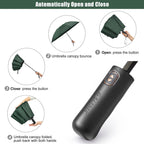 G4Free 46 Inch Large Golf Umbrella Compact Reverse Travel Umbrella Automatic Open Close (Green)