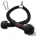 Diaomao Upgraded Tricep Pull Down Rope - Tricep Rope Cable Attachment 35 Inch With Rubber Pad - Stainless Steel Carabiner Clips 