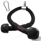 Diaomao Upgraded Tricep Pull Down Rope - Tricep Rope Cable Attachment 35 Inch With Rubber Pad - Stainless Steel Carabiner Clips 