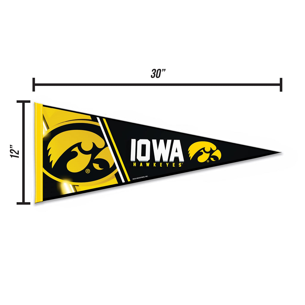 Rico Industries Ncaa Iowa Hawkeyes Primary 12'' X 30'' Felt Wall D  Cor Pennant - Great For Home/Bed Room/Man Cave D  Cor