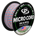 Paracord Planet Micro Paracord - Thin Braided Cord For Crafting, Fishing, And Diy Projects In 125 Ft Spools - Red, White & Blue
