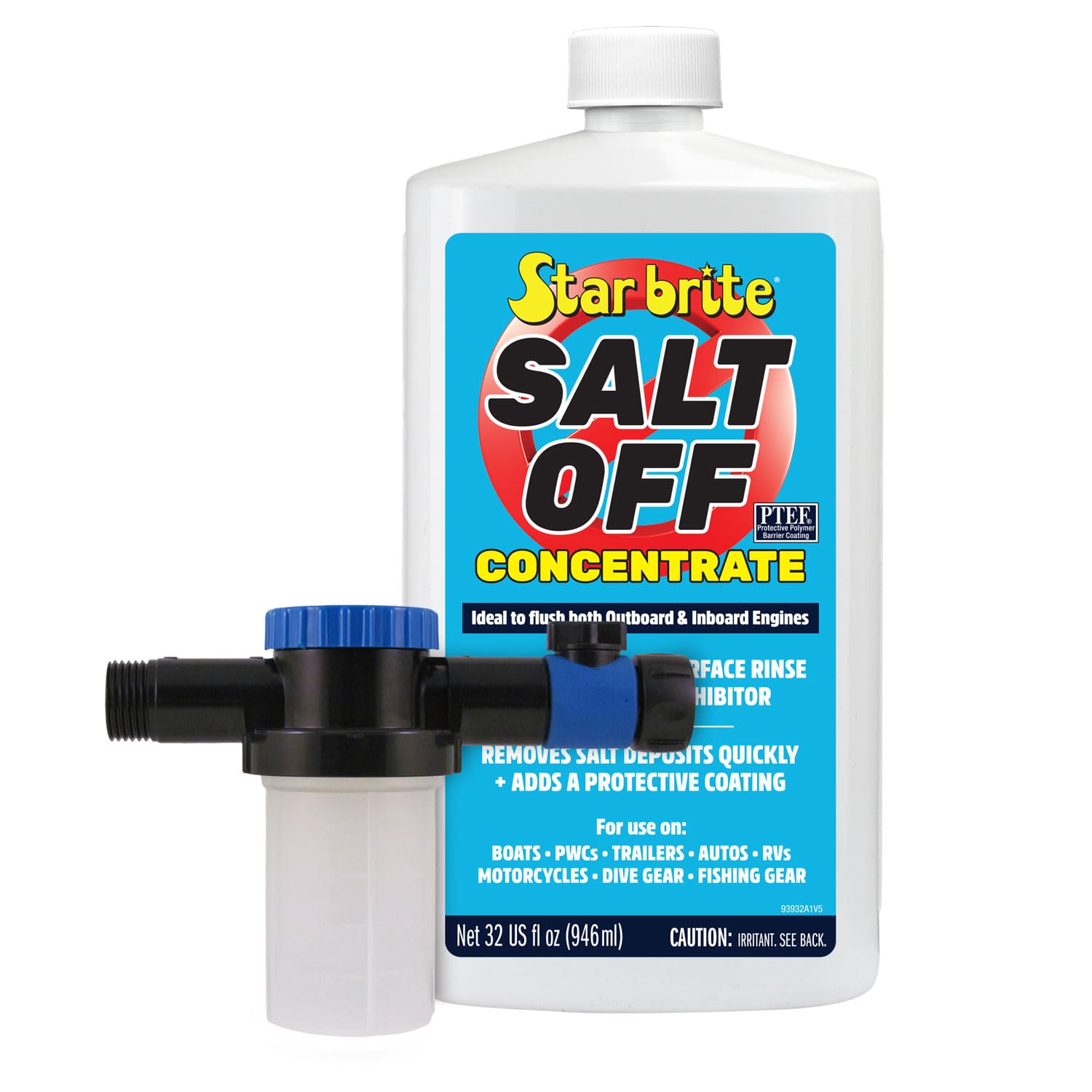 Star Brite Salt Off Concentrate Kit - Ultimate Boat Salt Remover & Marine Engine Flush - 32 Oz. With Applicator - Perfect For Ou