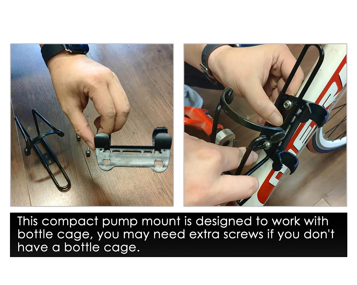Mini Bike Pump Bracket (Note: Fits For Pump In Diameter 0.94-1.06 In/2.4-2.7 Cm) Road Bike Hand Pump Holder Bicycle Frame-Mounte