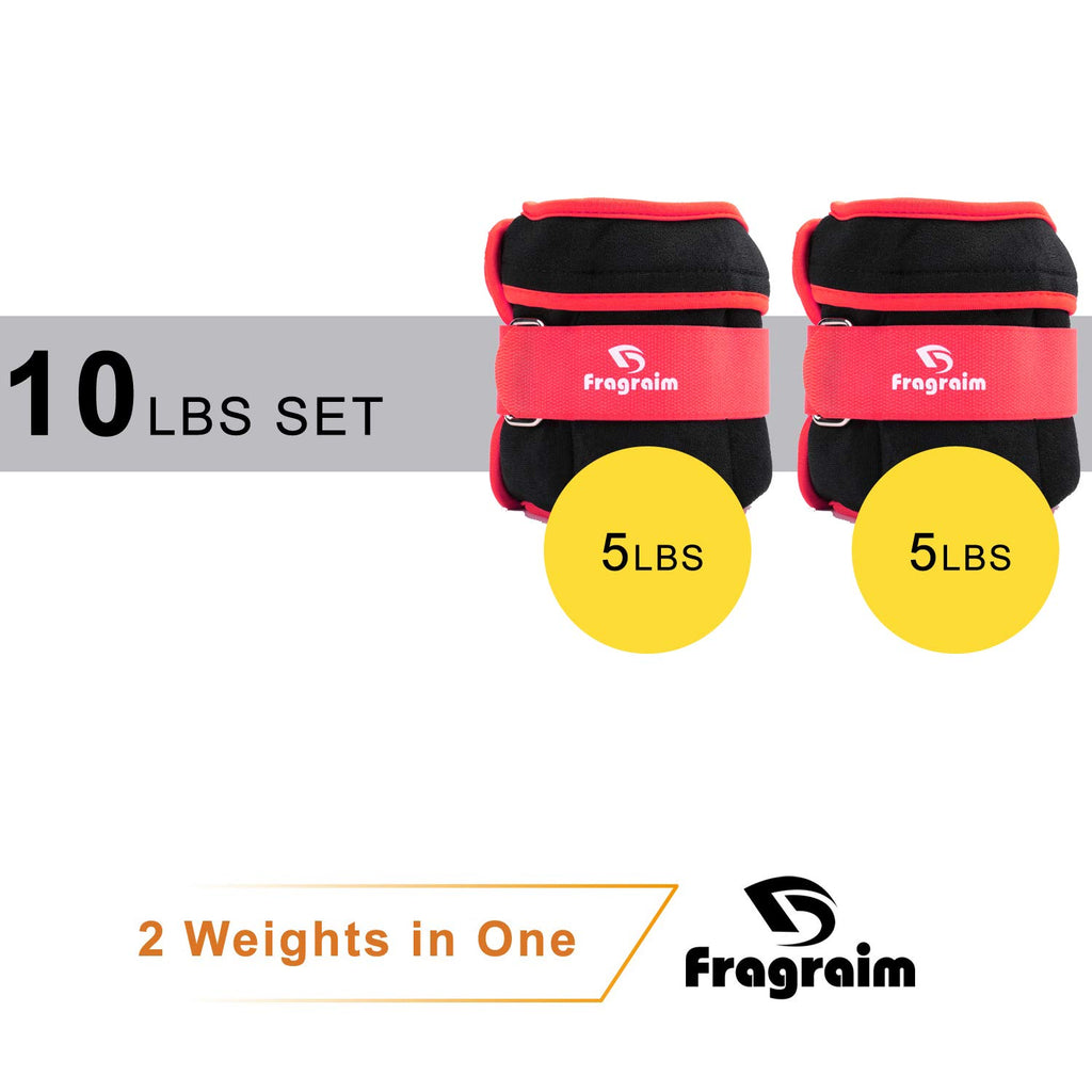 Fragraim Adjustable Ankle Weights 1-10 Lbs Pair With Removable Weight For Jogging, Gymnastics, Aerobics, Physical Therapy, Resis