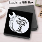 Hafhue Friends Dont Let Friends 3 Putt Golf Ball Marker With Magnetic Hat Clip, Funny Golf Accessories And Golf Gifts For Women
