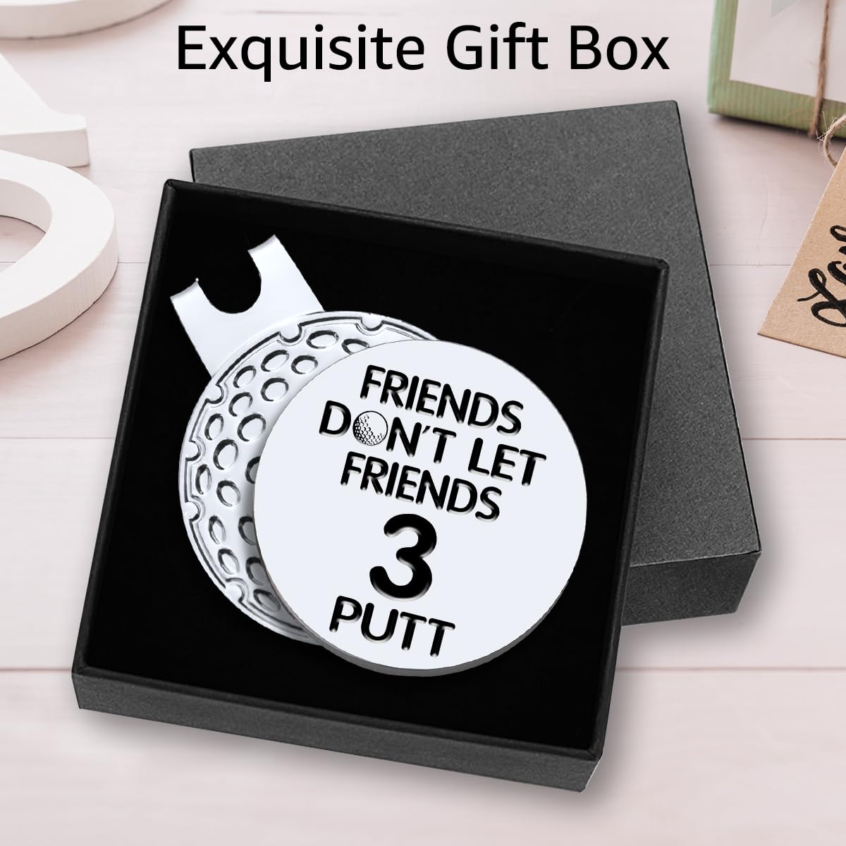 Hafhue Friends Dont Let Friends 3 Putt Golf Ball Marker With Magnetic Hat Clip, Funny Golf Accessories And Golf Gifts For Women