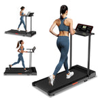 Portable Treadmills For Home, Compact Treadmill With Handles, 3.0Hp Walking Pad Treadmill With Removable Desk Workstation, Runni