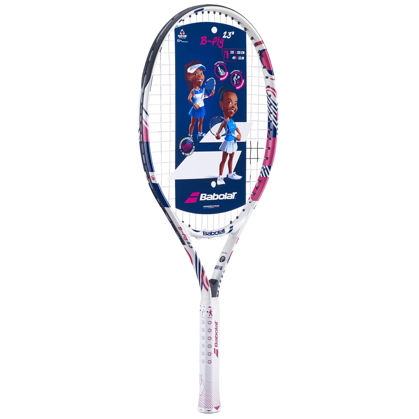Babolat BFly Junior 23 Inch Tennis Racquet (White/Pink)