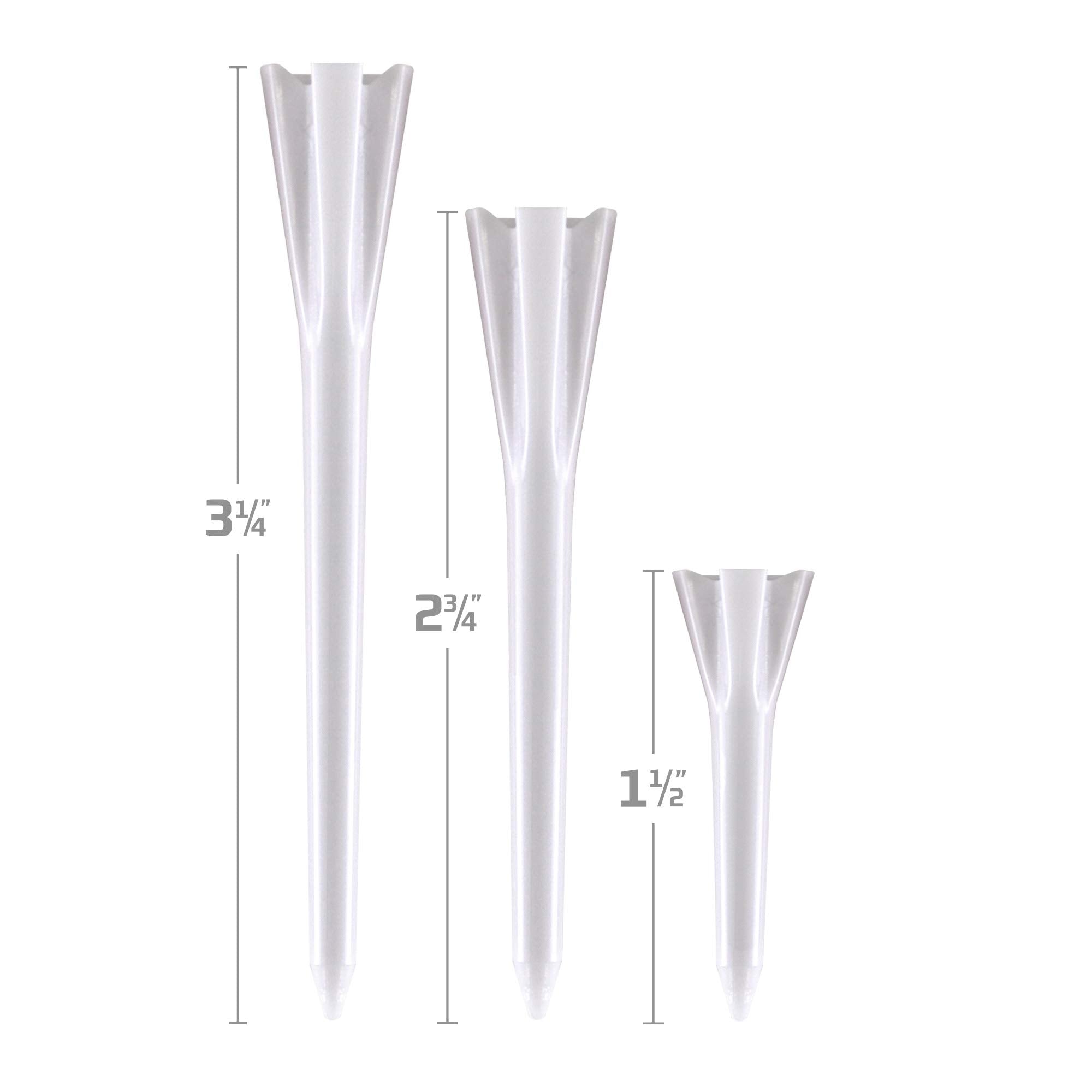 Izzo Golf Plastic Golf Tees, 1.5 Inch, White (Pack Of 100)