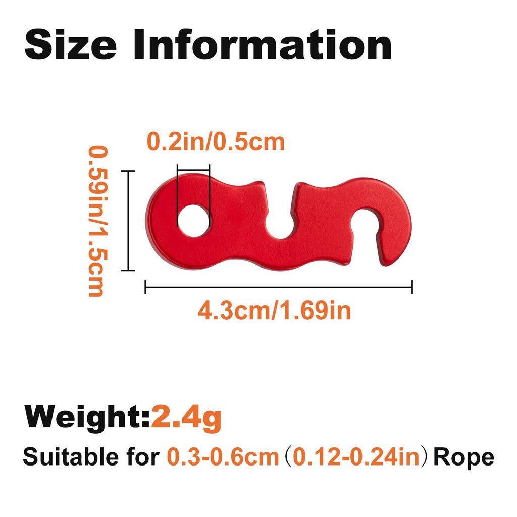 Satinior 20 Pieces Guyline Tensioner Aluminum Alloy Guy Line Cord Adjusters Tent Rope Tensioners Paracord Tensioner For Outdoor