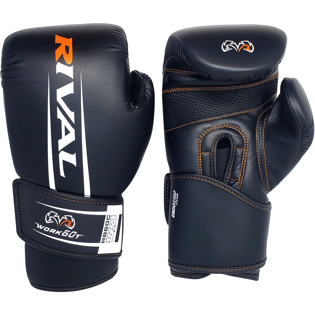 Rival Boxing Rb60C 2.0 Workout Compact Bag Gloves, Hook And Loop Closure - Ergonomic Fit, Soft Inner Lining, And Pre-Formed Pro