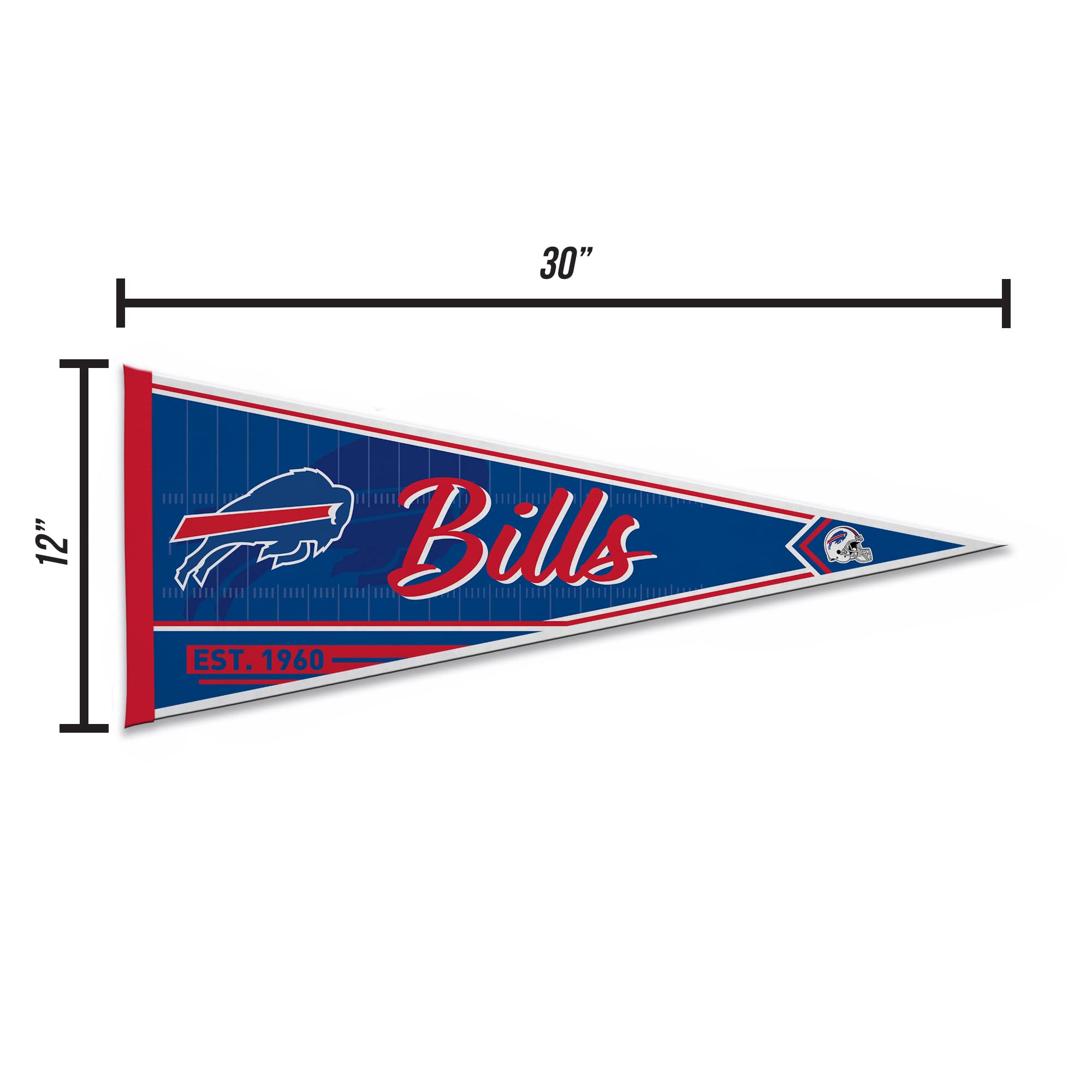 Rico Industries Nfl Football Buffalo Bills Classic 12'' X 30'' Felt Wall D  Cor Pennant - Great For Home/Bed Room/Man Cave D  Co