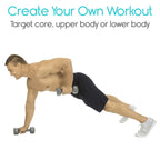 Vive Dumbbell Workout Poster - Home Gym Exercise For Upper, Lower, Full Body - Laminated Bodyweight Chart For Back, Arm, Core An