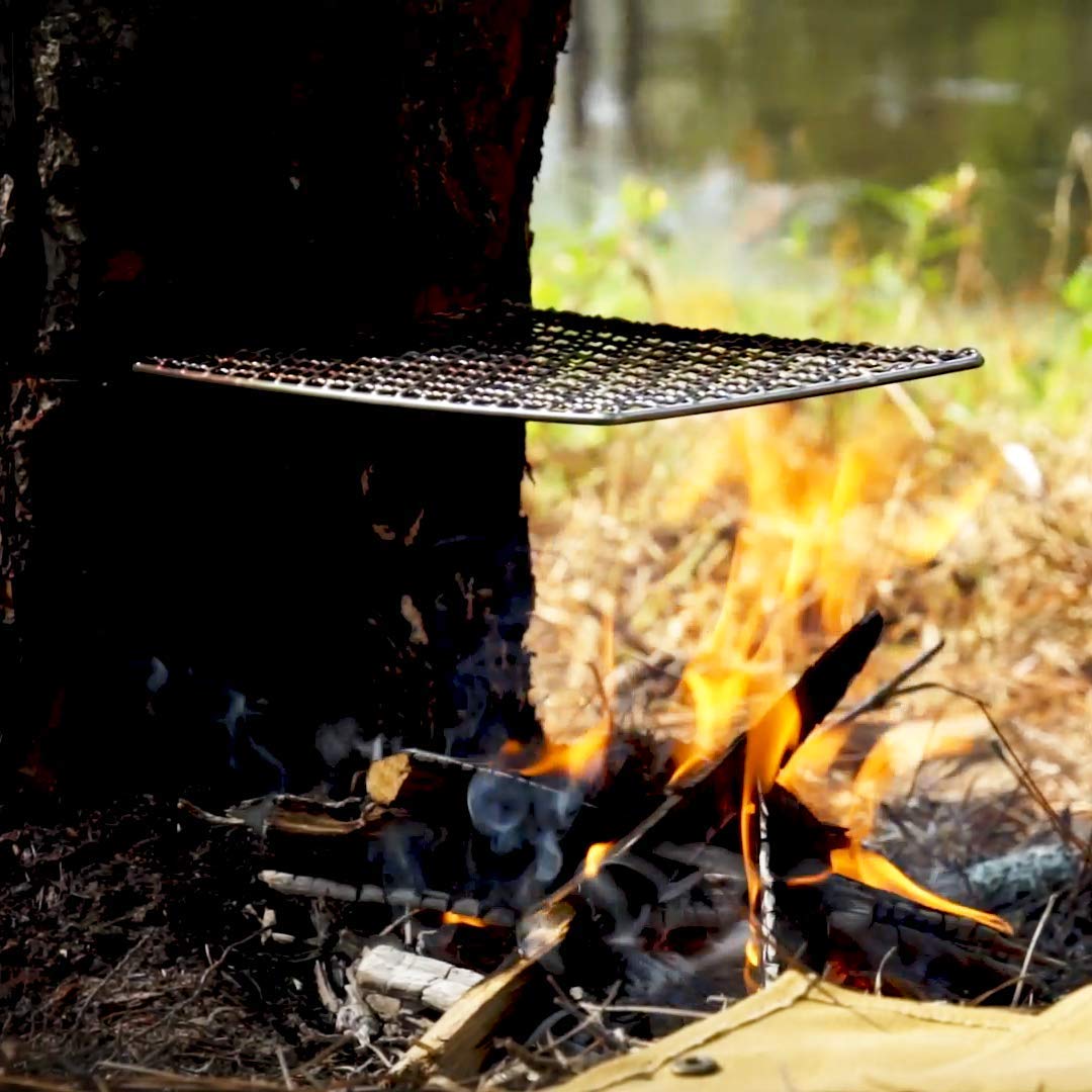 Hellfire Bushcraft Grill Stainless Steel Campfire Cooking Grate (2-Pack) Portable Camping Grate For Fire Cooking Bbq - Canvas Ca