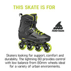 Rollerblade Lightning Men'S Urban Inline Skate, Black And Lime
