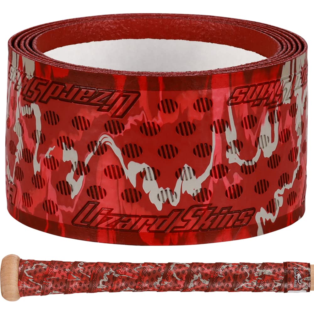 Lizard Skins Dsp Ultra 1.1Mm Bat Grip - Next-Gen Durasoft Polymer Baseball & Softball Bat Tape (Scarlet Camo)