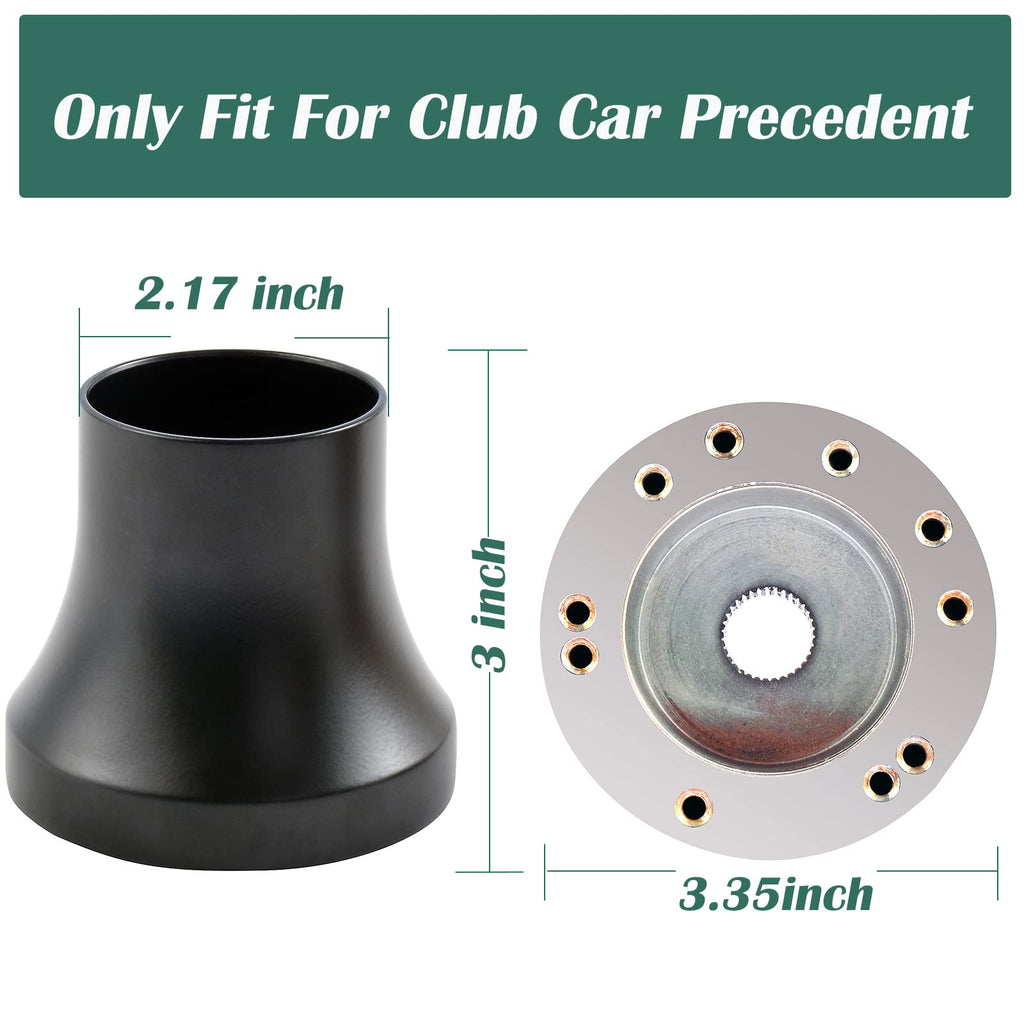 Roykaw Golf Cart Steering Wheel Or Hub Adapter For Ezgo Club Car Yamaha (For Club Car Precedent Silver)