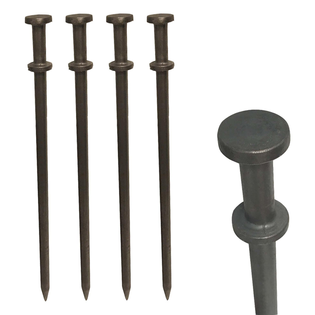 Moose Supply Double Head Tent Stakes - Heavy Duty Steel Tent Stakes, Versatile Ground Spikes To Anchor Commercial Inflatables, P