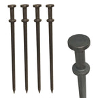 Moose Supply Double Head Tent Stakes - Heavy Duty Steel Tent Stakes, Versatile Ground Spikes To Anchor Commercial Inflatables, P