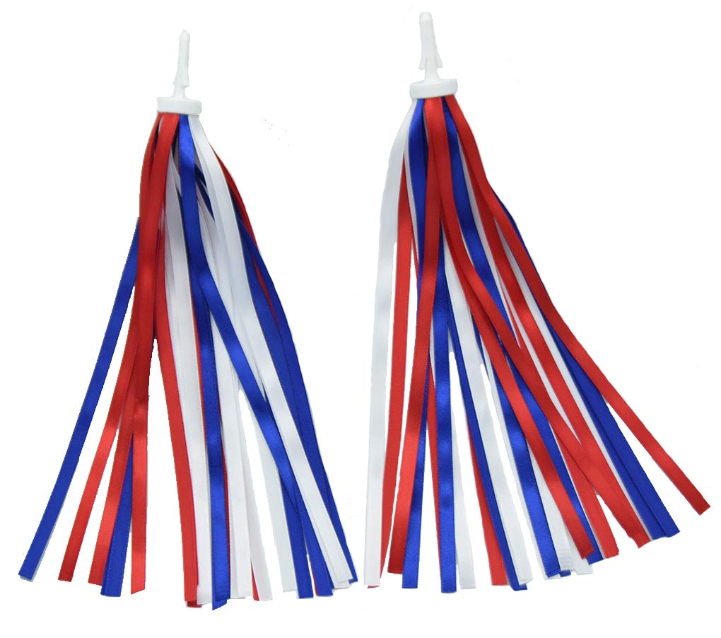 catin Patriotic Bike Streamers Red White Blue Bike Tassels Ribbon 4th of July Bike Decorations for Bicycle Scooter Tricycle Hand