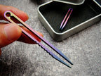 Canku 2Pcs Mini Tweezers Titanium Portable Titanium Alloy Edc Tweezers Survival Camping Outdoor Travel Mini Tool(Color)