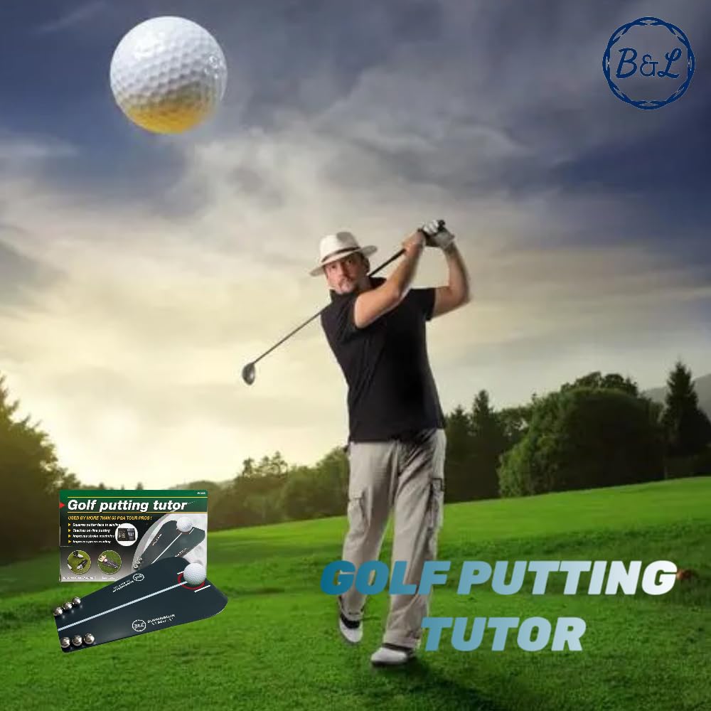 Burning&Lin Golf Putting Tutor Golf Putting Trainer Practice Straight Line Putting Correct Putting Posture Accurate Putting Indo
