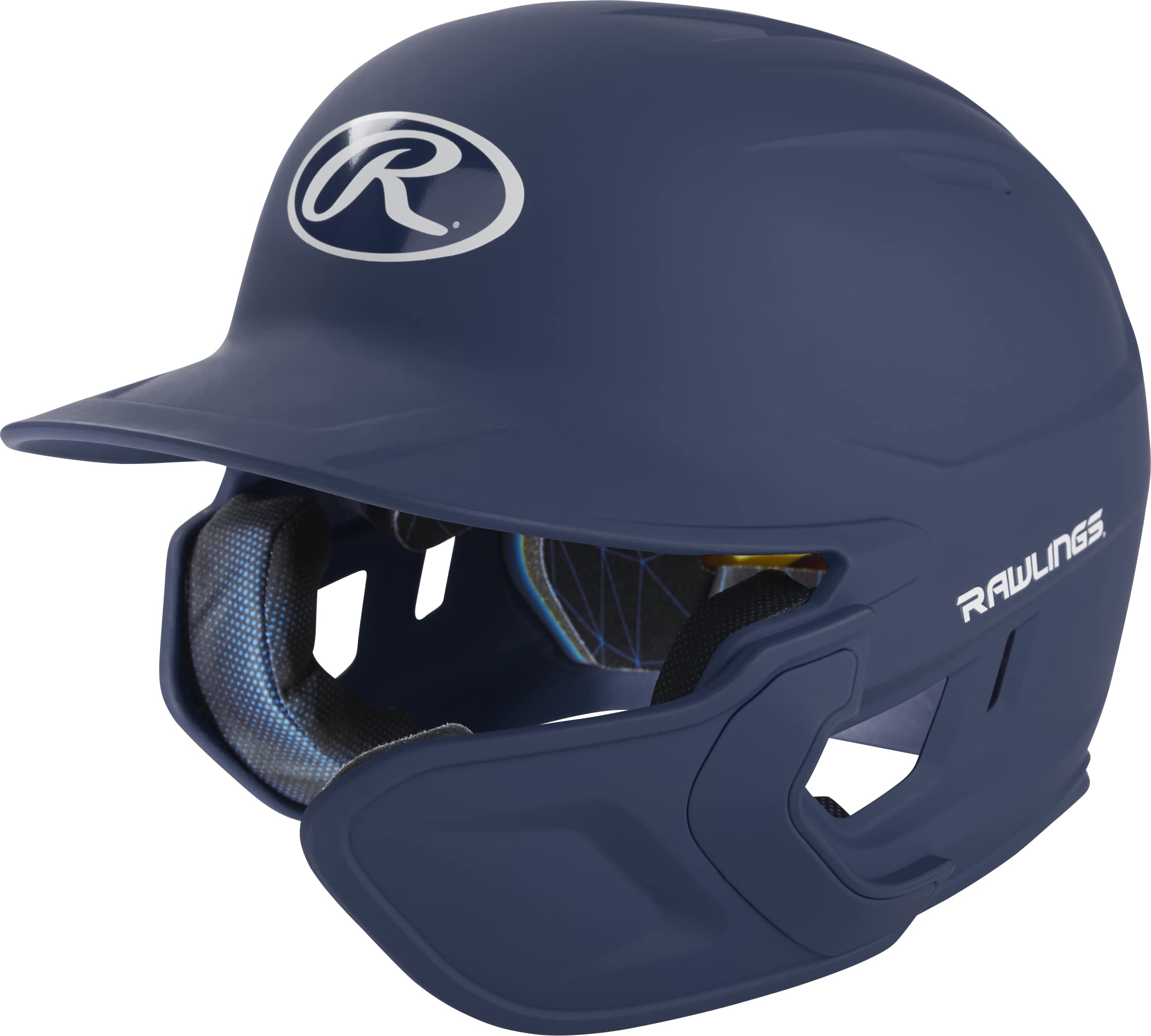 Rawlings Mach 1-Tone Right Batting Helmet W/ Adjustable Face Guard Right Handed Adjustable, Sr, Navy